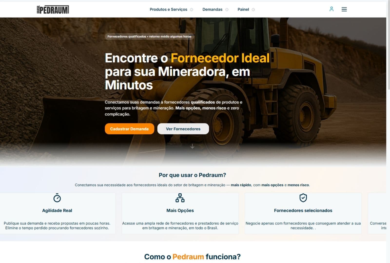 Pedraum — Marketplace B2B de Britagem